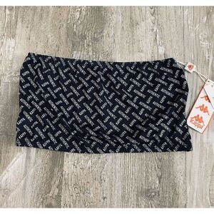 Kappa Black Logo Bandeau Tube Top Sz Large